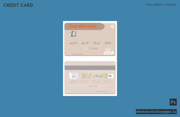 Beispielvorschau der spanischen Bankinter Visa Debitkarte